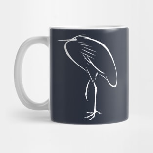 Japanese Sumi E Animals Egret Bird Mug